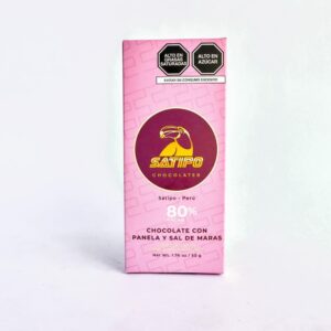 Chocolate bitter con panela y sal de maras, 80% cacao, 50g
